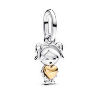 PANDORA Colgante con diseño de niña feliz, regalo de vitalidad para niño, con cuentas, regalo de cumpleaños para el Día de la Madre, niña 763601C00 - details 0