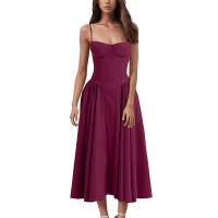 Vestido Midi Elegante Y Delgado Sin Espalda Para Mujer Vestido De Fiesta De Verano Elegante Con Suspensión Sólida Vestidos Para Mujer - details 3
