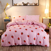 Juego De Cubierta De Edredón Con Diseño De Fresa Encantador 100% Microfibra Cama Suave Amigable Con La Piel Quilt Cubierta Juego Para Todas Las Estaciones - details 1