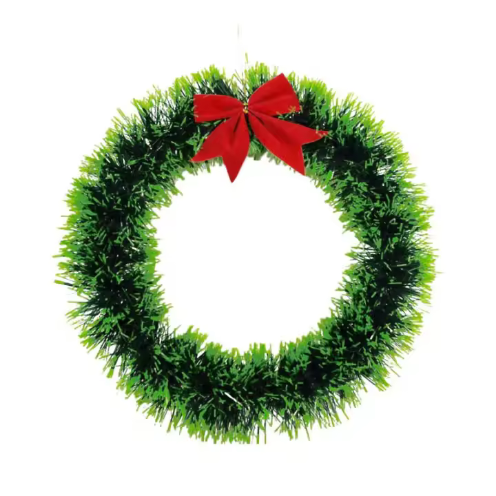 Adorno Navideño De Encaje De Navidad DIY Guirnalda Artificial Con Lazo Para Decoración De Puertas Y Paredes - 1