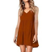 Vestido De Verano Para Mujer Estilo Casual Color Sólido Vestido Sin Mangas Cuello En V A-Line Largo Mini Polyester - details 16