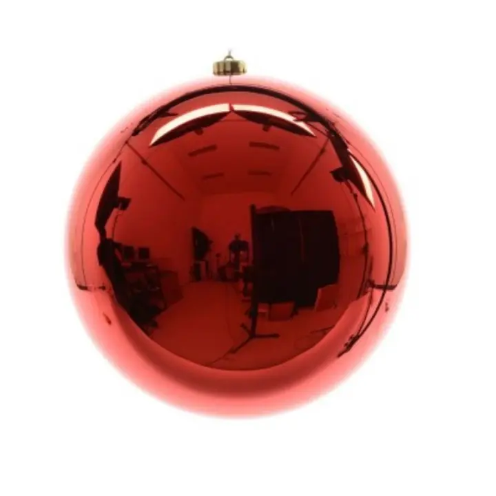 Bola Navidad Roja Plástico 25cm Decoración Adornos Navideños Decomac - 1
