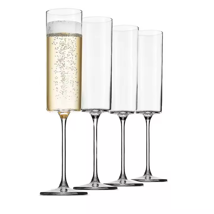 Juego de 4 Copas de champán de 6 onzas, paquete de 4, Copas de vino de Vidrio sopdo de Borde de primera calidad - 1