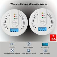 Detector de monóxido de carbono, 2 unidades, alimentado por batería, sensor de respuesta rápida, pantalla LED digital, instalación sencilla - details 1