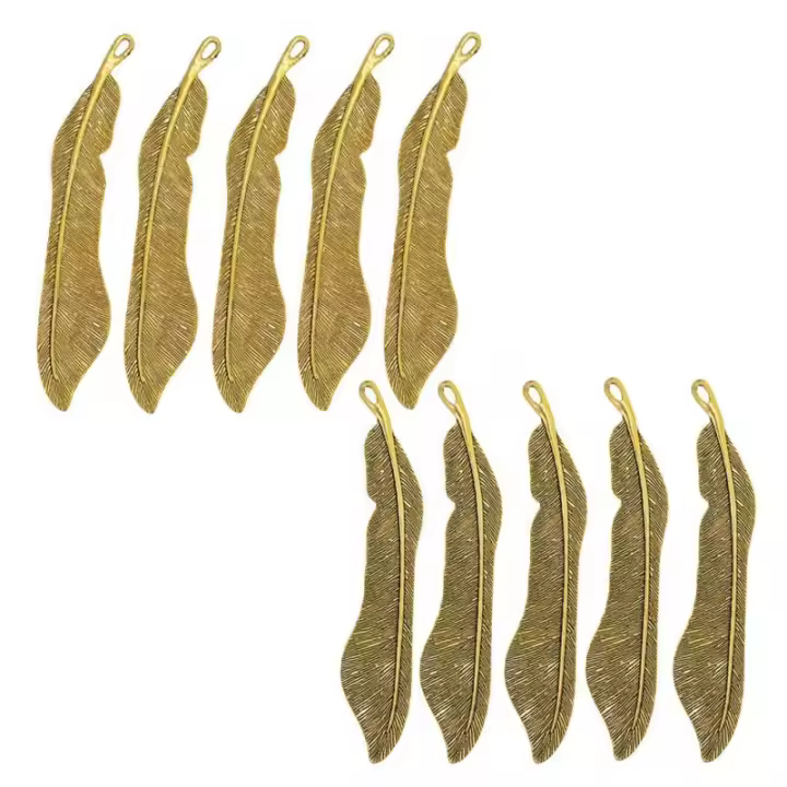 Lote De 10 Marcapáginas De Plata Antigua Con Anillo 110mm Para Joyería De Perlas Artesanía Accesorios De Encanto Vintage - 1