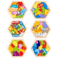 Puzzle De Bloques De Madera Tridimensional Dinosaurio Animales De Dibujos Animados Juego Educativo Temprano Para Niños - details 1