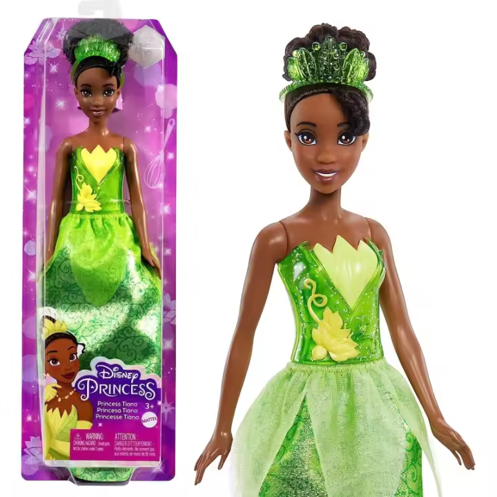 Disney Princess Tiana Muñeca princesa película Tiana y el sapo, juguete +3 años Mattel HLW04 CPAHLW04 - 1