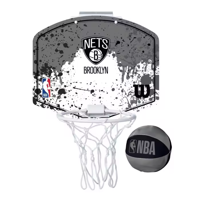 Wilson Team NBA Nets Minicanasta de Baloncesto con Diseño Atractivo y Balón Incluido - 1