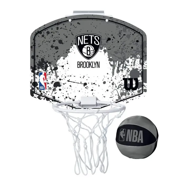 Wilson Team NBA Nets Minicanasta de Baloncesto con Diseño Atractivo y Balón Incluido - 1