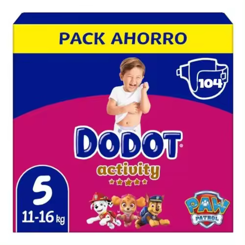 Dodot pañales Activity Talla 5 (11-16kg) - Pack AHORRO 104 pañales - 1