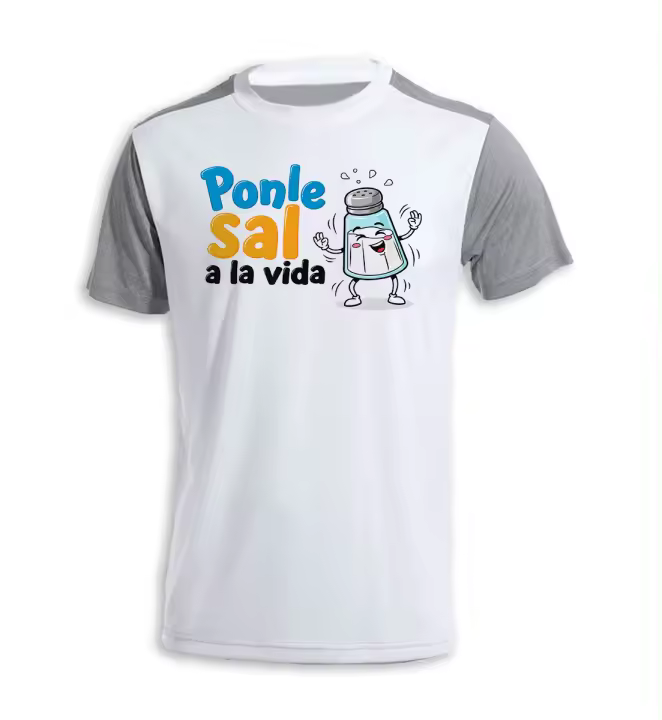 MERCHANDMANIA CAMISETA bicolor frase motivadora graciosa vida alegre divertida tshirt - 1