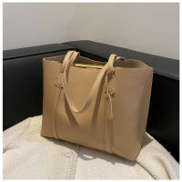 Bolso De Hombro Versátil De Cuero Suave Negro Minimalista Gran Capacidad Bolso De Tote Casual Para Mujer Estilo Inglés - details 33