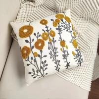Funda De Cojín Decorativa Boho Floral Bordada En Algodón Suave Y Estilizada Para Sofá Y Cama - details 9