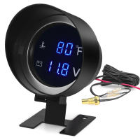 Gauge Digital LCD Para Coche 2 En 1 Con Medidor De Temperatura Y Voltaje Sensor De Temperatura Adaptador De Tubo Incluido - details 4