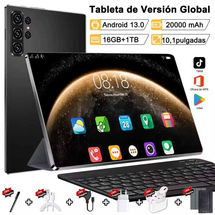 5G 2025 Tablet Android 10,1 pulgadas 20000 Mah versión global 16GB Ram 1TB ROM nueva red 14 tableta WiFi Android 13,0 nuclear - 1