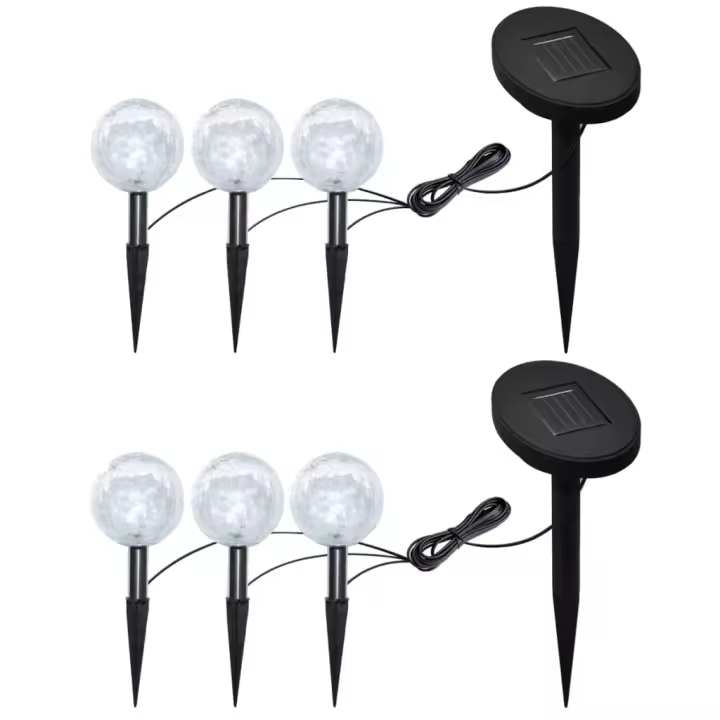 vidaXL Lámparas de jardín LED con anclajes y paneles solares 6 uds - 1