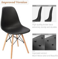 ALLinlife Silla de comedor de estilo moderno ensamblada Silla DSW moderna de mediados de siglo, silla de plástico Shell Lounge para cocina, comedor, dormitorio, sala de estar Juego de 4 sillas laterales - details 11