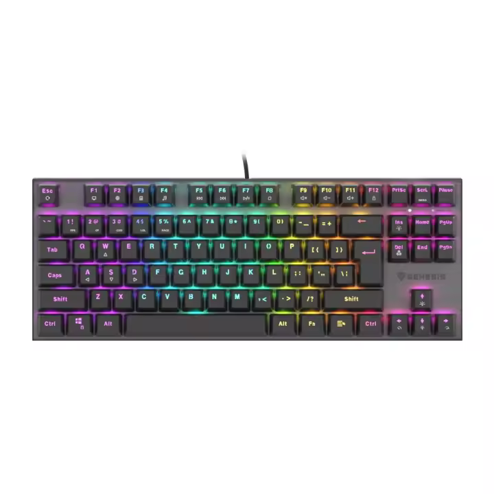 TECLADO GAMING GENESIS THOR 303 TKL RGB NEGRO MECANICO SWITCH OUTEMU ROJO - 1