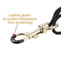 Correa De Hombro Para Saxofón M MBAT Ajustable En Cuero Con Hebilla De Gancho Y Cierre Reductor De Carga Para Todas Las Tipos De Saxofón - details 1