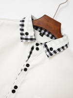 Camisa Rayada Para Hombre Otoño 2024 Estilo Casual De Negocios Manga Larga Con Botones Cuello En V Comodidad Y Estilo Para Oficina - details 9