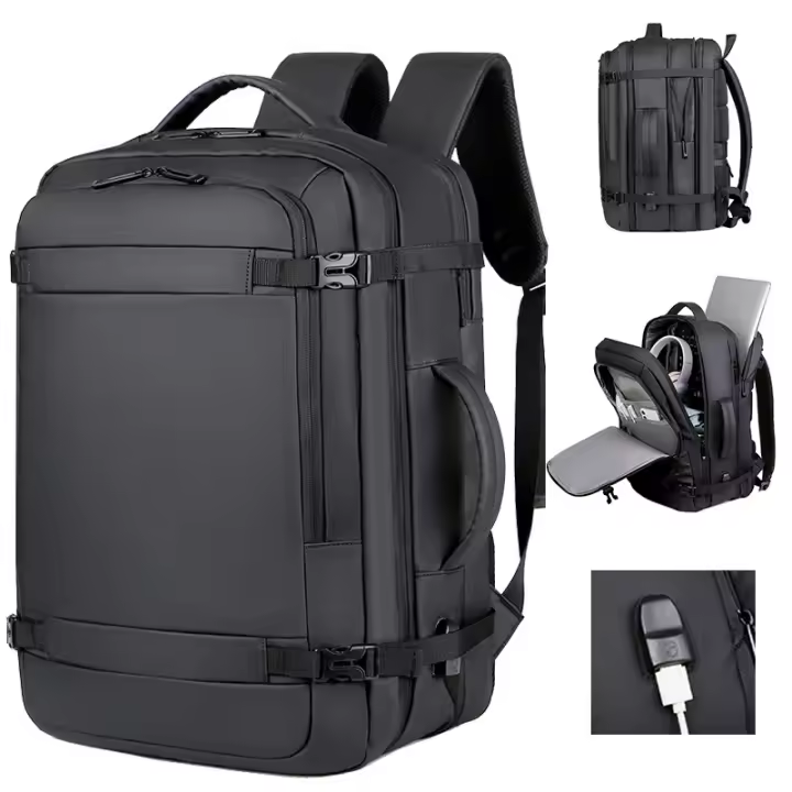 Mochara de viaje LExpandable with USB para hombre, Bolsa de Transporte aprobado por Vuelo para Aviones, Agua resistant to, duradera, 17 pulgadas, 2023 40 - 1