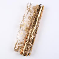 Metallic Gold Table Runner 300*28cm Secuencia De Terciopelo En Foil De Malla Para Decoración De Mesa De Fiesta Y Boda - details 2