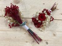 Ramo de flores preservadas con mini rosa y paniculata - Ideal prendido para novios y padrinos - details 6
