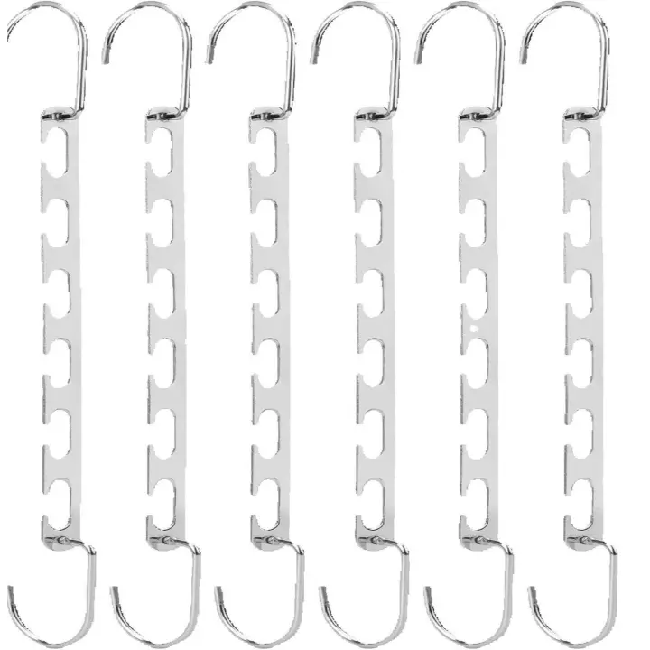 6 Piezas 26CM PerchasOps, Perchas Multiples de Metal, Perchas Abreviables para Camisa Vestido Pantalones Abrigo - 1