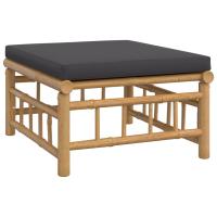 vidaXL Reposapiés de jardín bambú con cojín Crema, Gris oscuro, Conjunto Terraza Muebles Jardín Exterior Juego de Muebles de jardín Mueble Jardín Exterior Muebles de Salon Exterior - details 0
