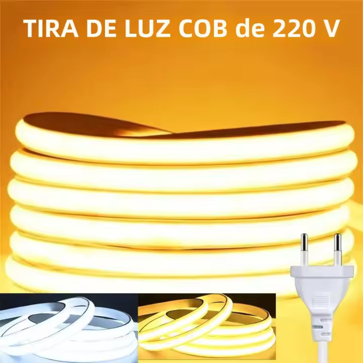 Tira LED COB Adhesiva 220V Alta Brillante Impermeable Y Flexible Para Iluminación De Habitaciones Y Jardines Exterior - 1