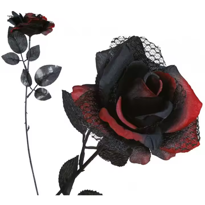 Guirca Flor Roja y Negra 40 cm - 1