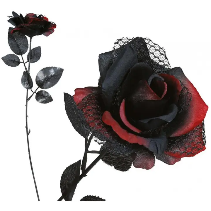 Guirca Flor Roja y Negra 40 cm - 1