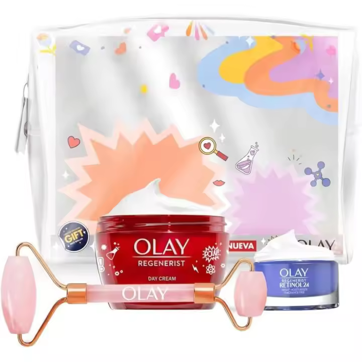Olay | Set De Regalo Día de la madre Con Caja Y Face Roller Gratis, Olay neceser crema de día Regenerist 50 ml. + retinol 15 ml. + Face Roller - 1