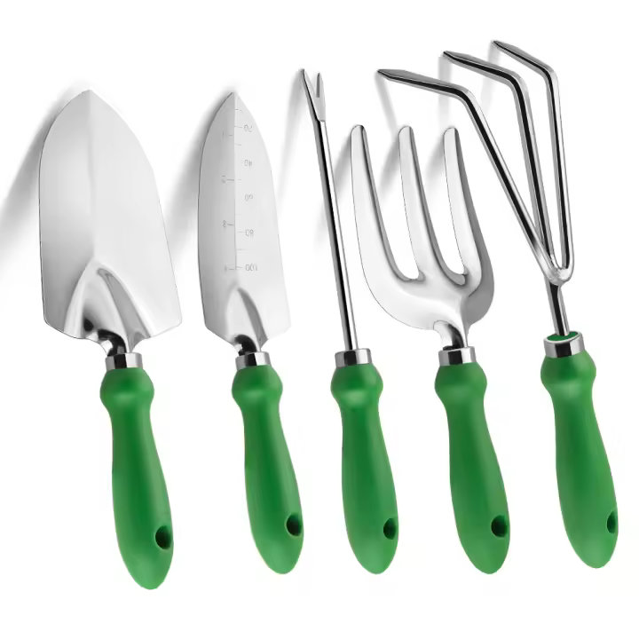 Rastrillo de mano cultivador robusto, resistente a la oxidación, con agarre ergonómico, herramienta perfecta para trasplantar y excavar en parterres de jardín. - 1
