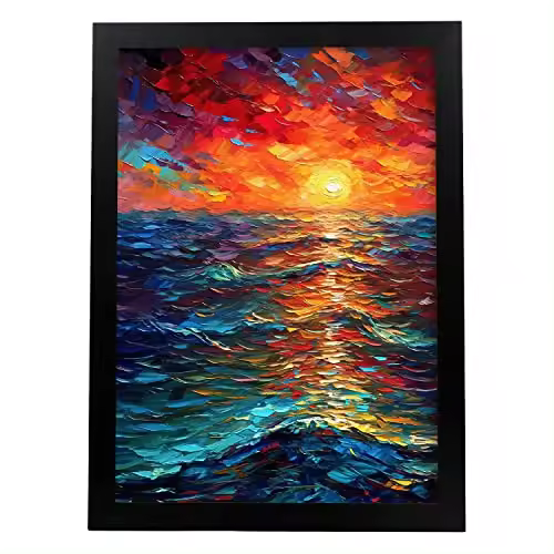 Nacnic Póster Acuarela De Un Hermoso Atardecer - 1