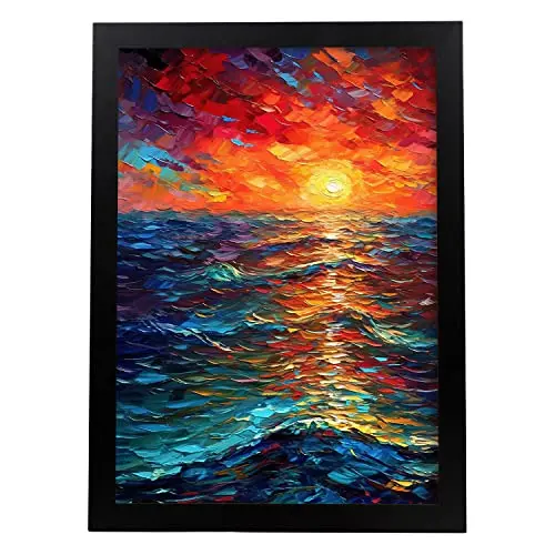 Nacnic Póster Acuarela De Un Hermoso Atardecer - 1