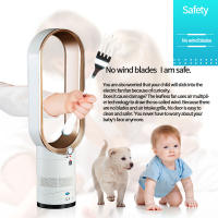 Ventilador silencioso sin aspas de 45 W y 16 pulgadas con control remoto, ventilador de pedestal de mesa de escritorio silencioso, 50-60 Hz 220 V azul - details 3