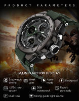 Reloj Deportivo Para Hombre SANDA G Estilo Dual Display LED Digital Quartzo Impermeable 50M Reloj Militar Con Pantalla Luminosa Y Alarmas - details 2
