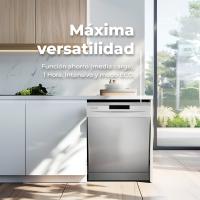 EVVO Lavavajillas 60 cm D1, 12 Cubiertos, 5 Programas, Bandeja ajustable, Panel oculto, Blanco/Inoxidable - details 1