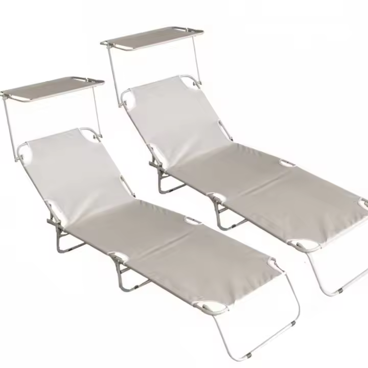 juego 2Tumbona plegable portátil de aluminio para playa y piscina California Tumbonas de Aluminio, Mueble de Jardín, Parasol, Respaldo Ajustable, Exterior Patio Terraza Playa 188*56cm - 1