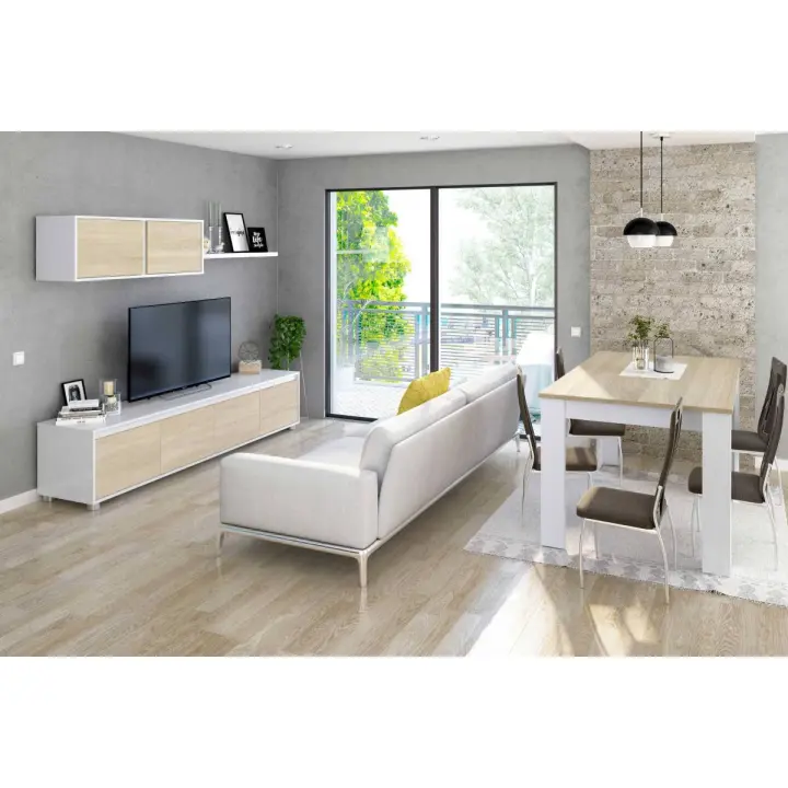 Ventamuebles COMPOSICIÓN DE SALÓN TV NORDIK 200 Cm Ancho 41 Cm Fondo - 1