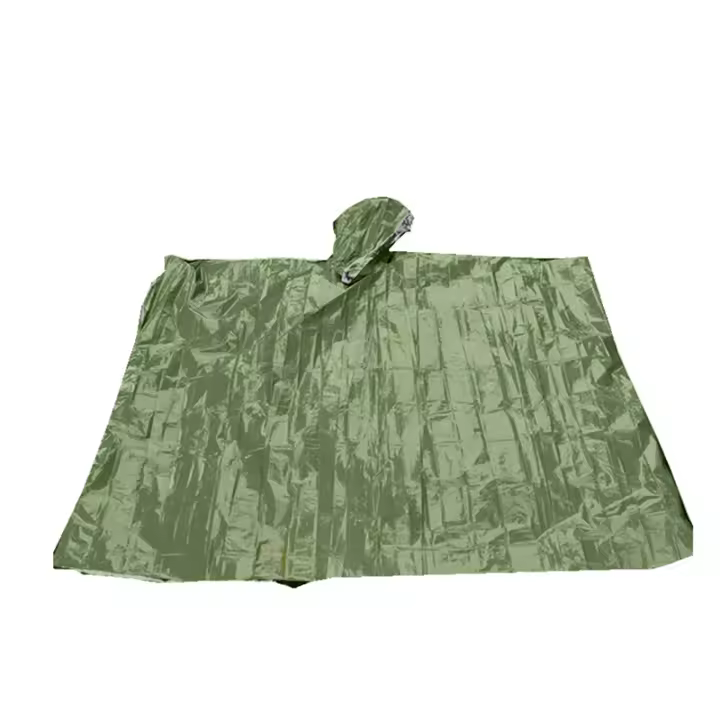 Poncho De Emergencia Impermeable Con Película De Aluminio Cobertor De Aislamiento Térmico Desechable Para Camping Y Sobrevivencia - 1