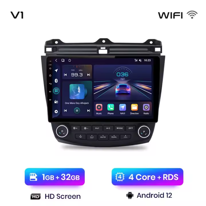 Junsun Radio Coche para Honda Accord 7 2003 2004 2005 2006 2007 2008 Inalámbrico CarPlay Android Auto AI Voice 2 din Pantalla Coche Android Auto Multimedia Navegación GPS Auto radio - 1
