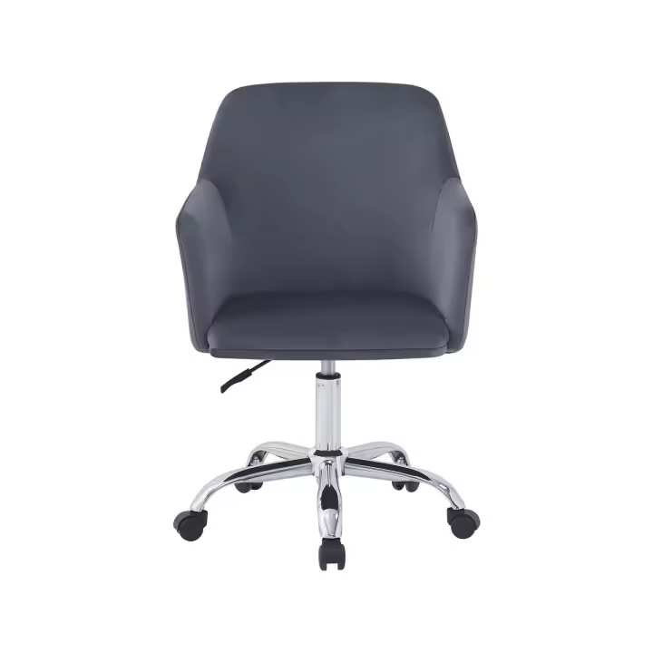 Silla de oficina ajustable de terciopelo "Ophélie" - Gris - 1