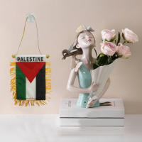 Bandera Pequeña dePalestina Para Decoración De Coche Doble Cara Con Borla Y Disco Adhesivo Mini Pennant De Viaje - details 2