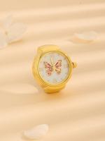Anillo De Moda 5pcs Con Diseño De Mariposa Reloj De Cuarzo Para Mujeres Y Hombres Material Metálico Unisex - details 1