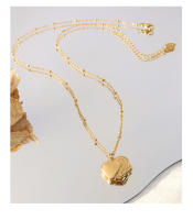 Encanto Metal chapado en oro , joyería de moda, colgante de abrazo de corazón de acero inoxidable,Collar de amor de , cadena hasta la clavícula, collar de Color dorado de 18 quilates para mujer, regalo de joyería de moda - details 7
