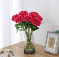 10pcs Flores Artificiales De Rosa Con Cuernos En Hot Pink Para Decoración Interior Y Bodas Belleza Súper Floral De Silicio - details 2