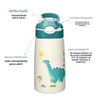Kids Insulated 316 Stainless Steel Water Bottle with Straw, BPA-Free Sports Metal Water Bottle for Home, Office or Car, 14 OZ - details 1