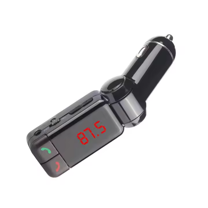 Transmisor FM Bluetooth  para coche, cargador de vehículo, Bluetooth, manos libres, reproductor MP3, pantalla LCD, cargador USB - 1
